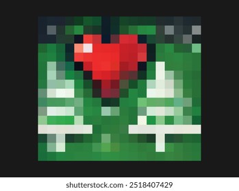 Entre no espírito do feriado com um pacote de ícone vetorial de 8 bits, exibindo símbolos clássicos de Natal como sinos, coroas de flores e luzes em estilo de arte retro pixel. Perfeito para decorar sites, aplicativos, amor