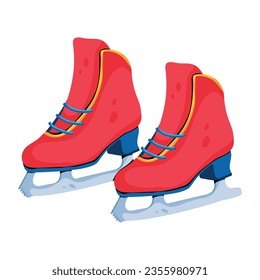 Get ice skates flat icon 