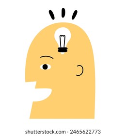 Get idea. Illustration of human facial expressions.