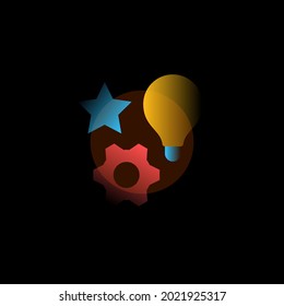 Get idea. Vector icon in gradient style