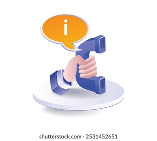Get info from phone flat illustration