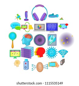 Get information icons set. Cartoon set of 25 get information vector icons for web isolated on white background