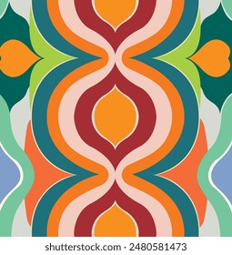 Get into the 70s vibe with this unique abstract vector element. Inspired by the vibrant colors and geometric shapes of the era, this piece is a must-have piece for your retro projects.