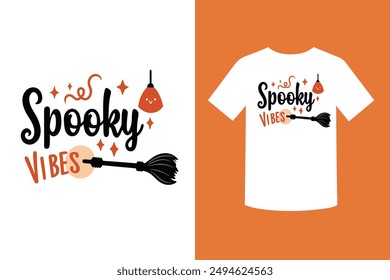 Get into the Halloween spirit with our "Spooky Vibes Halloween T-Shirt Design" featuring eerie graphics perfect for the spooky season. Ideal for parties, trick-or-treating, and festive fun.