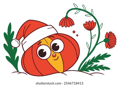 Get into the holiday spirit with this hilarious Christmas-themed Huckleberry head in white! Perfect for festive decoration ideas and a good laugh this season.