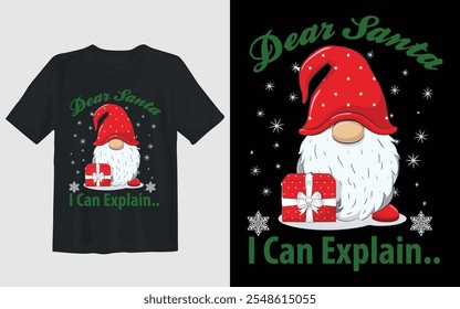 Get into the holiday spirit with this festive Christmas T-shirt design, featuring playful elements like Santa Claus, reindeer, snowmen, and Christmas trees. Perfect for spreading cheer, this design.