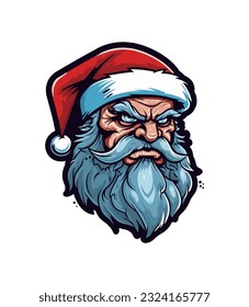 Get into the undead spirit with Santa Zombie, a hand drawn logo design illustration that merges Christmas cheer with eerie elements