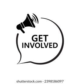 get involved sign on white background