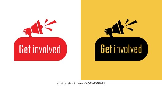 sinal de informações de texto get involved