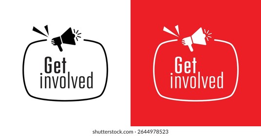 sinal de informações de texto get involved