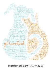 Get Involved word cloud on a white background. 