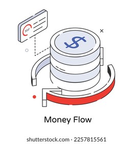 Obtener un icono isométrico del flujo de dinero  