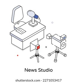 Obtener un icono isométrico del estudio de noticias 