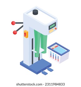 Get isometric icon of steam press 
