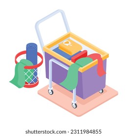 Get isometric icon of steam press 