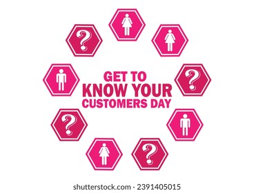 Get to Know your Customers Day. Holiday concept. Template for background, banner, card, poster with text inscription. Vector illustration
