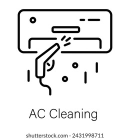 Get line icon of ac cleaning 