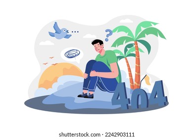 Get Lost Somewhere Illustration concept on white background