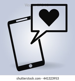 Get a love message on a mobile phone vector