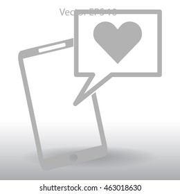 Get a love message on a mobile phone vector