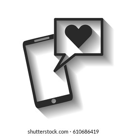 Get a love message on a mobile phone vector