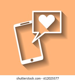 Get a love message on a mobile phone vector