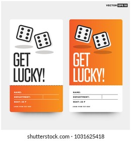 Get Lucky ID Tag Cards with Two Dice Rolling Sixes