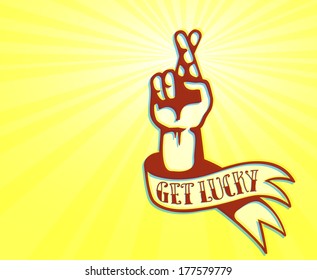 Get Lucky and Stay Optimistic: cool tattoo design of hand with crossed fingers