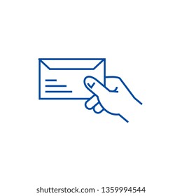 Get mail line icon concept. Get mail flat  vector symbol, sign, outline illustration.