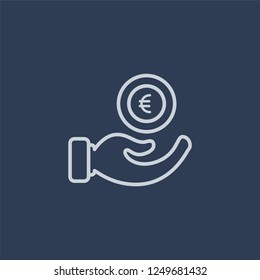 Get money icon. Get money linear design concept from  collection. Simple element vector illustration on dark blue background.