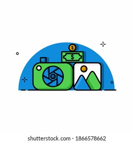 Get money from photograhy illustration. Easy to edit with vector file. Can use for all your creative content. Especially about photography.