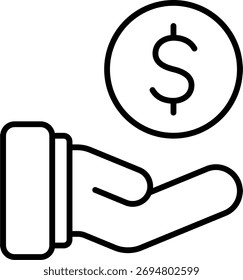 Holen Sie sich Geld Vektor Design im modernen Stil, Instant Transfer und digitale Rücknahme Konzept, Online-Finanzen Illustration. Liniensymbol