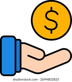 Holen Sie sich Geld Vektor Design im modernen Stil, Instant Transfer und digitale Rücknahme Konzept, Online-Finanzen Illustration. Füllzeilensymbol