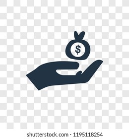 Get money vector icon isolated on transparent background, Get money transparency logo concept