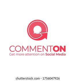 Get more comments on social media. Comment on logo template. Social media icon. Speech bubble icon.