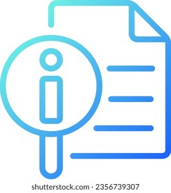 Get more information pixel perfect gradient linear vector icon. List of answers on common questions. Search data. Thin line color symbol. Modern style pictogram. Vector isolated outline drawing