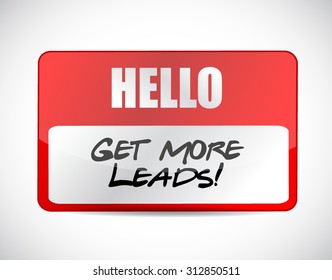 Get More Leads name tag sign illustration design graphic