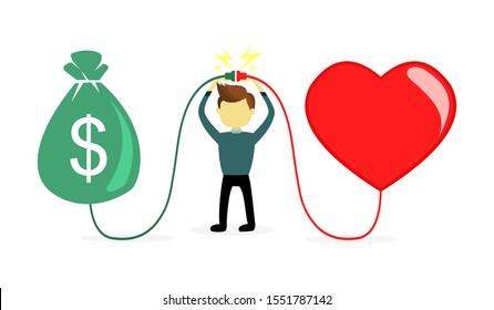 get more money to get more love vector illustration.