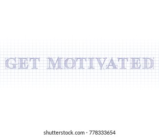 Get motivated word in technical drawing on graph paper