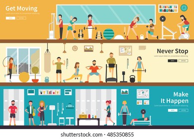 Get Moving Never Stop Make It Happen flat interior outdoor concept web