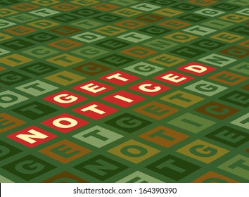 Get noticed. Illustration of  a conceptual design about marketing and search engine optimisation. EPS10 vector.