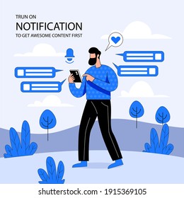Obtener notificación de vector de ilustración rápida 