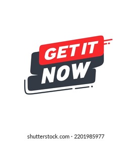 Get Now Banner Vector Illustration Isolated Stock Vector (Royalty Free ...