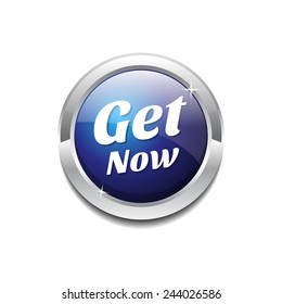 Get Now Blue Vector Icon Button