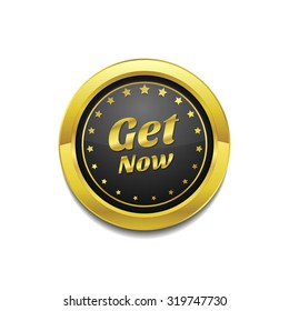 Get Now Golden Vector Icon Button