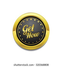 Get Now Golden Vector Icon Button