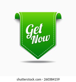 Get Now Green Vector Icon Design