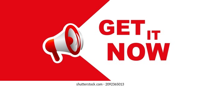 get it now on white background