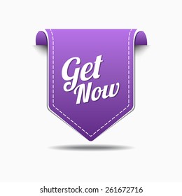 Get Now Purple Vector Icon Design