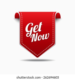 Get Now Red Vector Icon Design